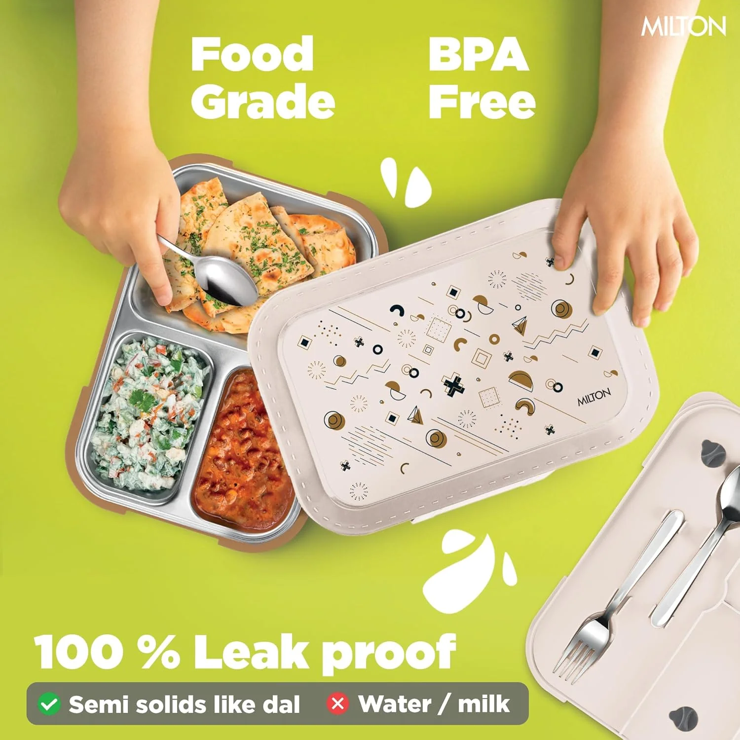 Bravo 3 Steel Thermoware Lunchbox (Milton) - Image 8