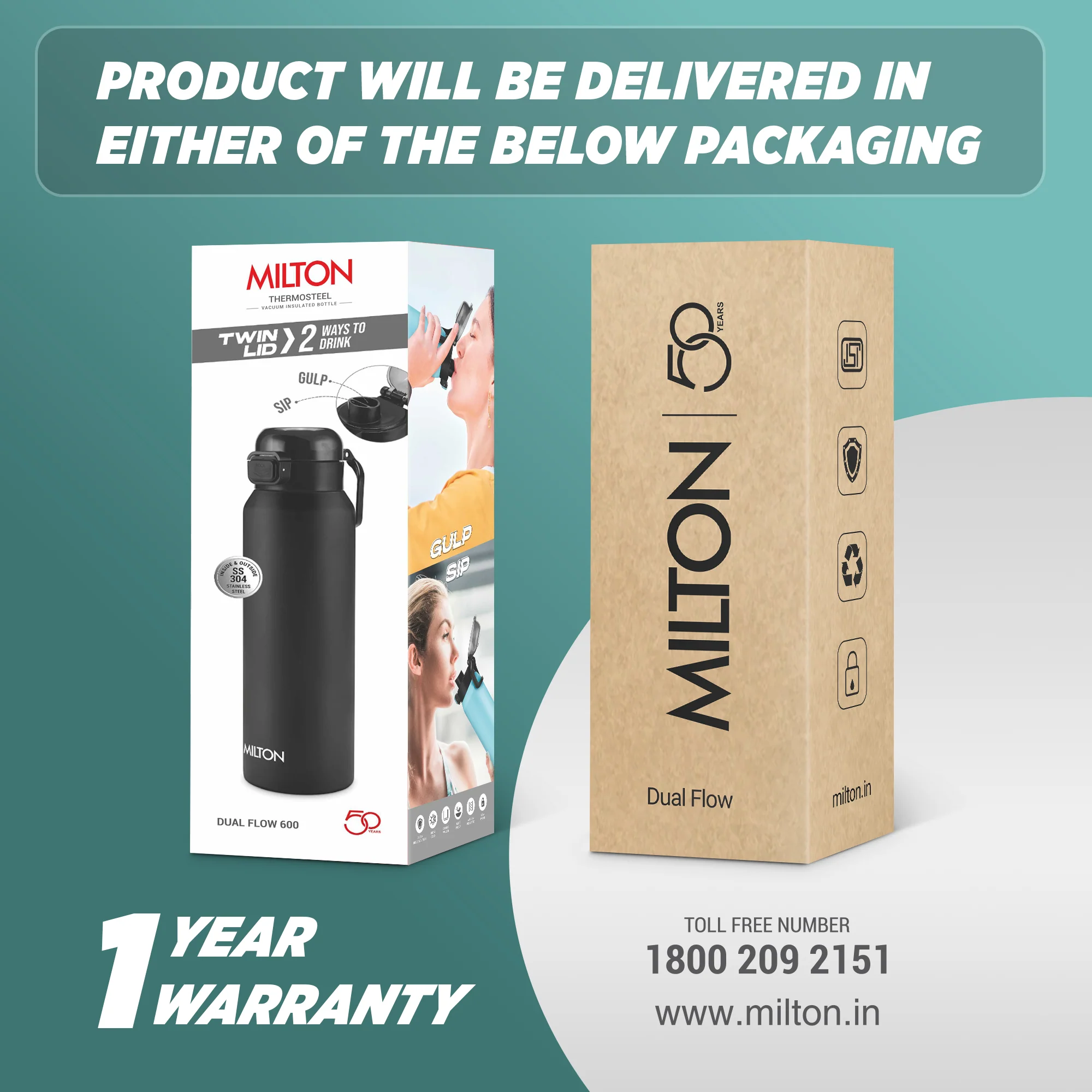 Personalized Dual Flow Thermosteel Water Bottle (Milton) - Image 12