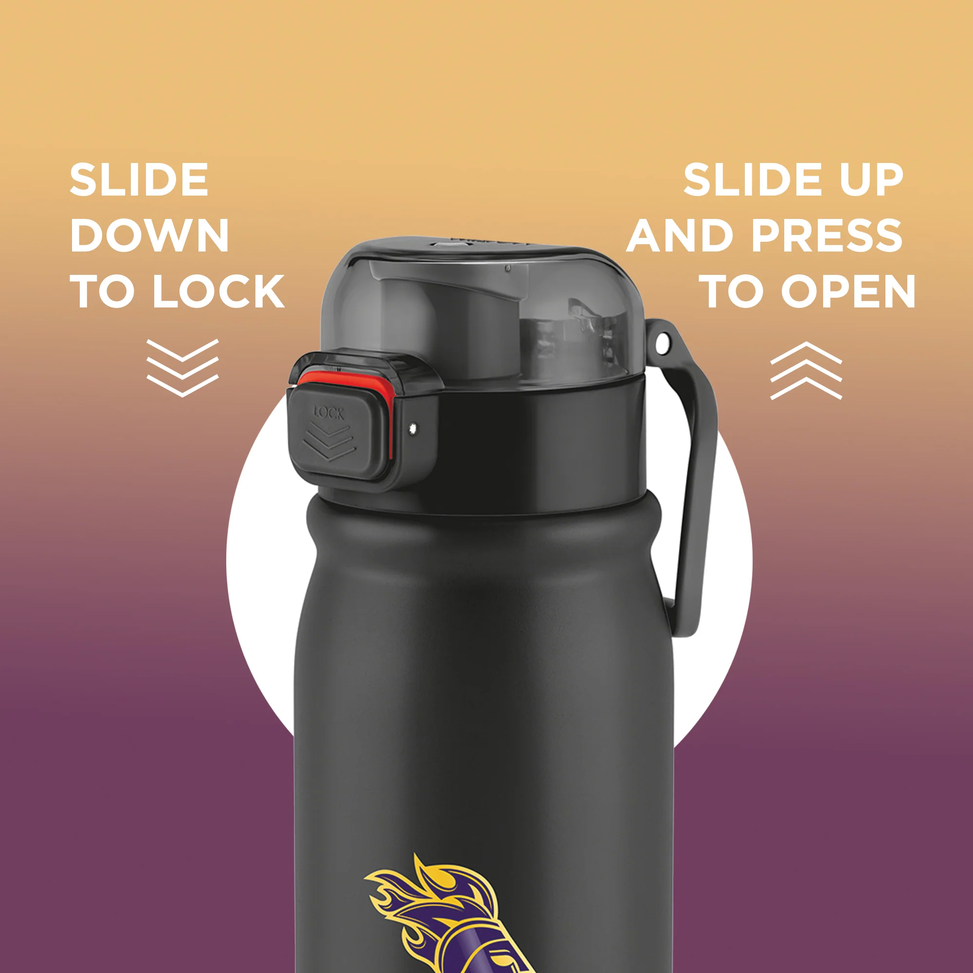 Sports Reva UV Printing Stainless Steel Bottle - Kolkata Knight Riders (KKR) - Milton - Image 5