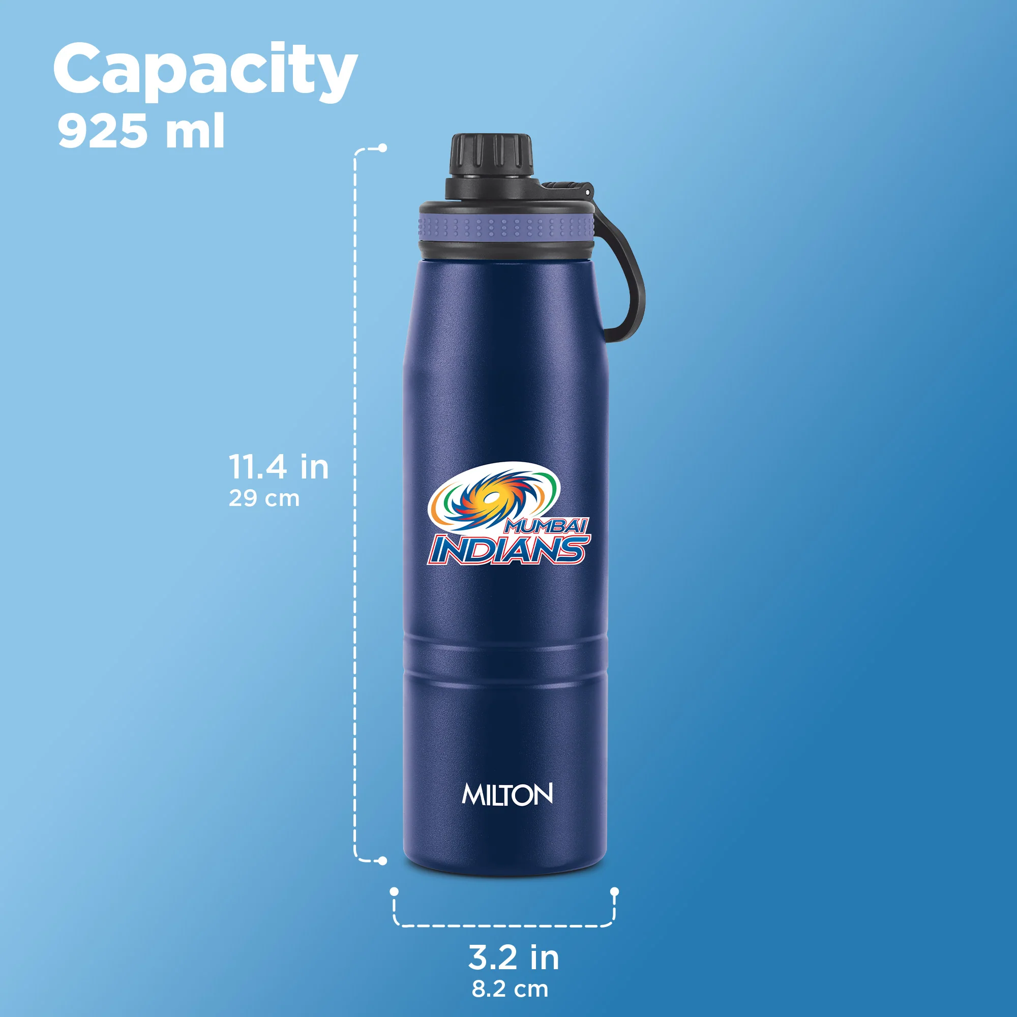 Sports Sparkle UV Printing Thermosteel Bottle - Mumbai Indians (MI) - Milton - Image 3