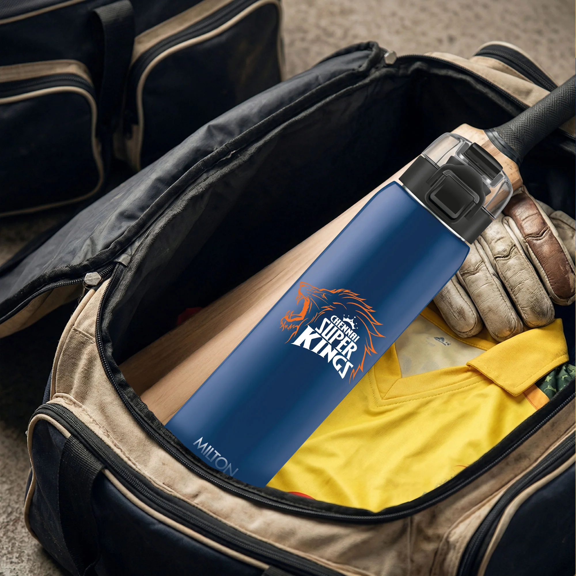 Sports Steel Edge UV Printing Thermoware Bottle With Twin Lid - Chennai Super Kings (CSK) - Milton - Image 13