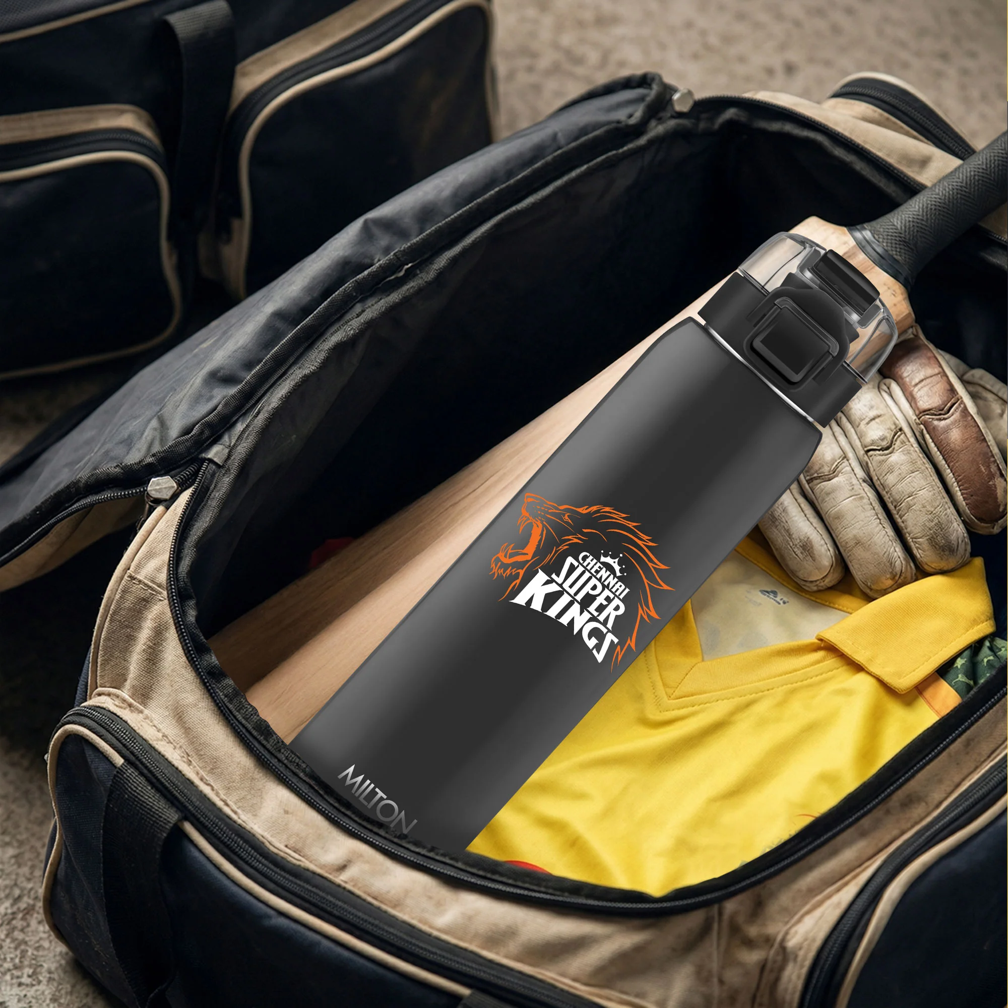 Sports Steel Edge UV Printing Thermoware Bottle With Twin Lid - Chennai Super Kings (CSK) - Milton - Image 6