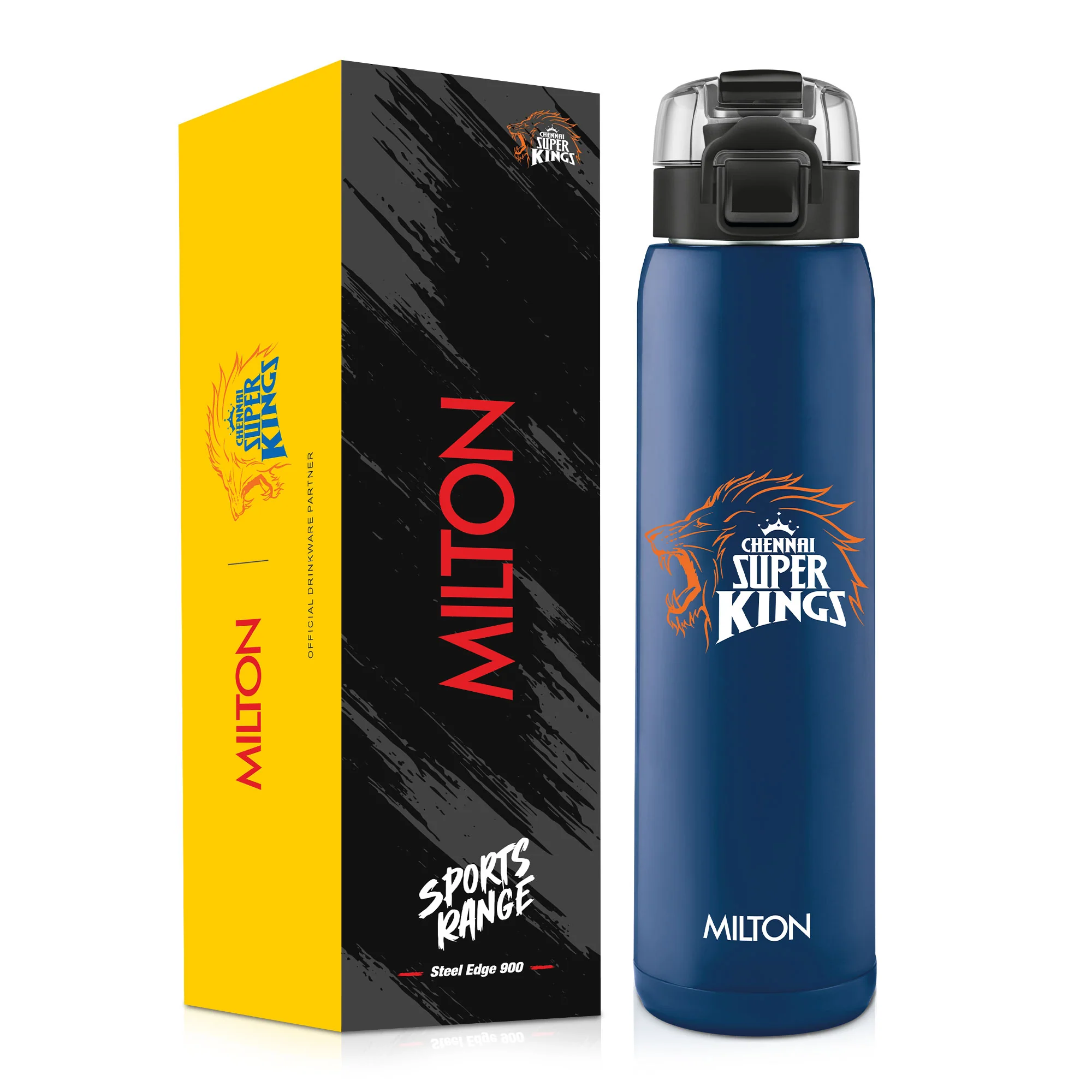 Sports Steel Edge UV Printing Thermoware Bottle With Twin Lid - Chennai Super Kings (CSK) - Milton - Image 8