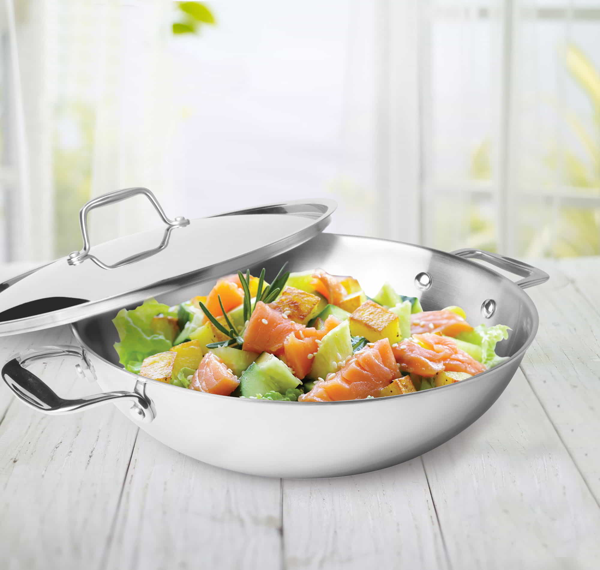 Triply Stainless Steel Kadhai with Lid (Milton Procook) - Image 2